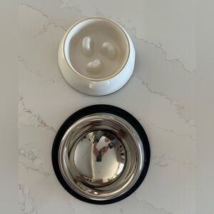 BUNDLE: Frisco 0.5 Cup Slow Feed Bowl AND Frisco Stainless Steel 8oz Taper Bowl